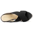 thumbnail image 4 of BLISSFUL STEP Women's Linen Platform Slide Wedge Open Toe Sandals, 4 of 7