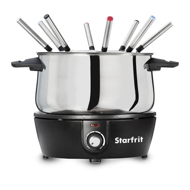 Starfrit Electric Fondue 12PC Se, 3L Capacity, Quick Release Magnetic Cord, Adjustable Temperature, 1500W, Perfect for Cheese & Chocolate