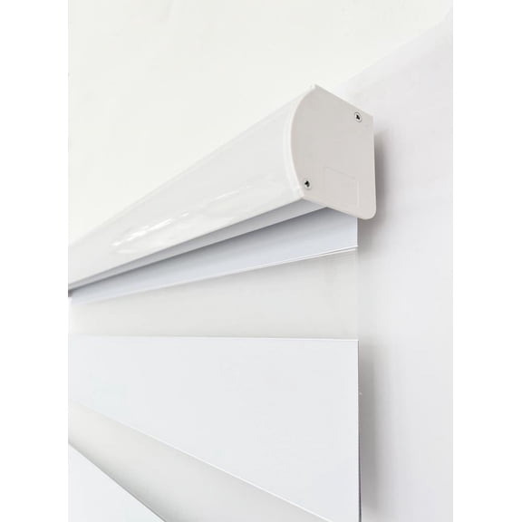 Holly Stone Blackout Cordless Zebra Roller Blinds, Day and Night Room Darkening Blinds, White 52"W x 84"L