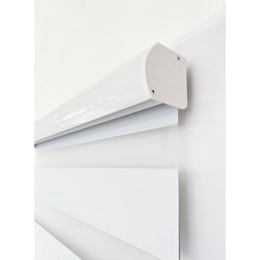 Holly Stone Stores Enrouleurs Zébrés Occultants Sans Cordon, Stores Jour et Nuit Assombrissants, Blanc 52 Pouces L x 84 Pouces H