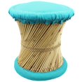 thumbnail image 1 of Natural Geo Tabouret d'Accent Moray - Faux Cuir Turquoise, 1 of 5