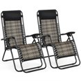 thumbnail image 3 of Gymax Set of 2 Folding Rattan Patio Lounge Chair Recliner w/ Headrest, 3 of 10