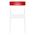 thumbnail image 3 of Siesta ISP091-WHI-TRED Chaise de Salle à Manger Flash Blanche Transparente Rouge - Ensemble de 2, 3 of 8