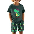thumbnail image 2 of MIASHUI Ensembles et Ensembles pour Garçons Imprimé Dinosaure T-Shirt à Manches Courtes Col Ras du Cou et Ensemble de Shorts pour Tenue Décontractée Âges 4-12 pour Activités Quotidiennes et de Plein Air, 2 of 3