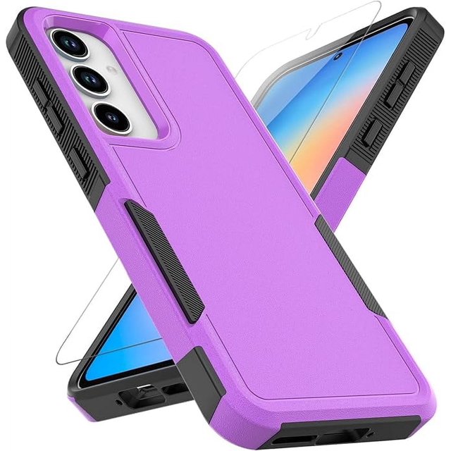 KOMI for Samsung Galaxy S25 Ultra Case with HD Screen Protector, 10 FT Military Grade Drop Protection, Anti-Slip Phone Case, Purple