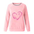 thumbnail image 4 of Rbaofujie Chandails Surdimensionnés pour Femmes Femmes Mode Décontractée Imprimé Col Rond Ample Manches Longues T-shirt Hauts Blouse Chandails à Capuchon Roses pour Adolescentes, 4 of 4