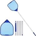 thumbnail image 2 of Meitianfacai Filet d'Écumoire de Piscine Râteau de Piscine avec Cinq Tiges de Raccordement Râteau à Feuilles Robuste Outil de Nettoyage Filet en Maille Fine Nylon Sac - Nettoyage Rapide Ramassage des Débris, 2 of 6