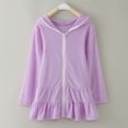 thumbnail image 4 of Peignoir à Capuche à Fermeture à Glissière pour Filles, Robe de Plage Absorbante pour Enfants, 4 of 6