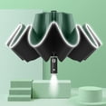 thumbnail image 1 of EGNMCR Camping et Randonnée Parapluie de Voyage Portable Coupe-Vent Compact Lampe de Poche LED Poignée Parapluie Auto avec Ruban Réfléchissant Parapluie en Alliage d'Aluminium Parapluie Pliant, 1 of 8