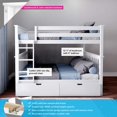 thumbnail image 2 of BEDSMART Solid Wood Full Over Full Bunk Bed With Storage | White, 2 of 7