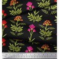 thumbnail image 3 of Soimoi Velvet Fabric Leaves & Floral Artistic Print Fabric by Yard 58 Inch Wide, 3 of 5