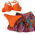 thumbnail image 3 of KIHOUT Bikini Sets Two Piece Swimsuit for Women Ladies Printed High Waisted Split Swimsuit Three-piece Swimsuit Set, 3 of 3