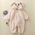 thumbnail image 1 of LSLJS Automne Hiver Nourrisson Tout-Petit Bébé Combinaison à Capuche en Peluche Barboteuses Manches Longues en Poils de Lapin Combinaison de Neige à Capuche Grenouillères Vêtements d'Extérieur Tenues, 1 of 3