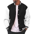 thumbnail image 1 of FYEGRE Veste de Baseball Varsity Athlétique pour Homme Légère Décontractée Élégante à Poignets Côtelés Contrastants Veste Noire TTTG, 1 of 8