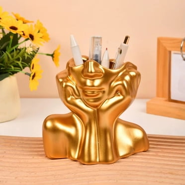 EGNMCR Resin Vase Stationery Pen ContainerHome Office Desktop Decoration Desktop Decorations Resin Vase