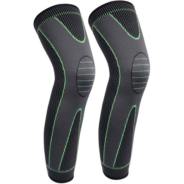 Manchons de Jambe Complets Longs Manchon de Compression pour Jambe Manchons de Genou Protège-Jambes, pour Homme Femme Basketball, Arthrite Cyclisme Sport Football, Réduit les Varices et l'Enflure des Jambes (Paire)