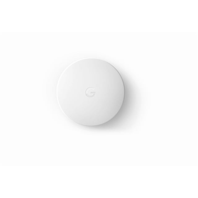 Google Nest Capteur de Température, Appareil Intelligent Sans Fil Blanc Circulaire pour la Maison avec Fini Mat et logo « g » Embossé, Conçu pour Surveiller et Contrôler la Température Ambiante Lorsqu'il Est Assorti à Nest Thermostat E Ou Nest Learning Thermostat, Idéal pour une Gestion Précise de la Température dans Différentes Pièces.