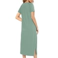 thumbnail image 3 of Erwazi Robe pour Femmes à Fermeture Éclair devant, Manches Courtes, Longue Robe de Chambre avec Poches, Tenue de Détente, 3 of 6