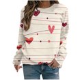 thumbnail image 1 of VALMASS Chandails en Molleton de la Saint-Valentin pour Femmes Manches Longues Col Rond Décontracté Mode Ample Blouses (TG, Blanc-A), 1 of 4