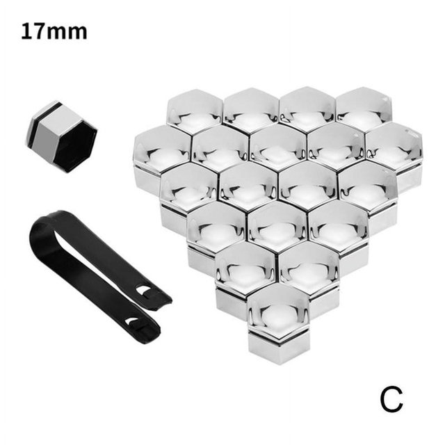 19mm Silver 20Pcs Black Car Wheel Nut Lug Dust Cover Cap Protector Bo Prof P8 J0W6