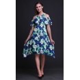 thumbnail image 4 of Bimba Robe Tunique à Épaules Dénudées Imprimée Teinture sur Nœuds Bleue pour Femmes - TTG, 4 of 6