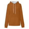 thumbnail image 5 of Timegard Hoodies for Women Drawstring Long Sleeve Sweatshirts Pullover Fall Winter Solid Color Tops, 5 of 5