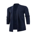 thumbnail image 2 of Men Cardigan Sweaters Solid Color Shawl Collar Long Sleeve Knitted Fall Casual Long Cardigan, 2 of 5