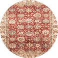 thumbnail image 1 of Ahgly Company Tapis d'Intérieur Rond Abstrait Pastel Orange Oriental, 3 Pieds Rond, 1 of 6