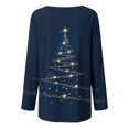 thumbnail image 4 of Pisexur Hauts de Noël pour Femmes Manches Longues Imprimé Vacances T-Shirt Mode Col Rond Chandail Décontracté Ample Automne Sortie, 4 of 5