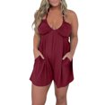 thumbnail image 2 of Gspmoly Shorts de Course pour Femmes, Combinaison d'Été Décontractée et Tendance Sans Manches à Bretelles, Taille Élastique, Double Poche, Shorts de Randonnée pour Femmes, Offres Hebdomadaires, Bourgogne TTG, 2 of 7