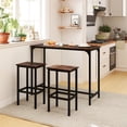 thumbnail image 2 of Patiojoy Bar Table and Chairs Set, 47.5" Rectangular Pub Table with 2 Stools Counter Height Table Set Coffee, 2 of 9