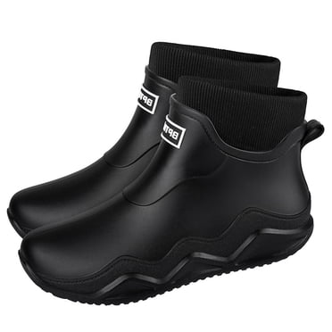 Unisex Couple Fashion Casual Letter Rain Boots Short Water Shoes Low Top Rubber Rain Boots