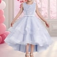 thumbnail image 4 of Kcodviy Robe de Demoiselle d'Honneur Enfant Tout-Petit Sans Manches Filles Élégante en Dentelle Robe de Baptême Fille Robe de Mariage Robes de Fête, 4 of 5
