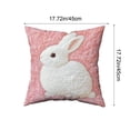 thumbnail image 3 of EGNMCR Simples Series Easter Pillow Cover Cute Rabbits Printed Sofa Cushion Cover Holiday Decoration Flock pillowcase, 3 of 6