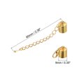 thumbnail image 2 of Unique Bargains 10Sets 9mm Leather Cord End Caps with Lobster Clasps & Extender Chain for DIY, Gold Tone, 2 of 7