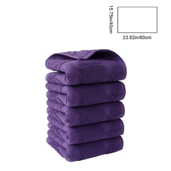 Pumpkin Jacquard Towel 5pc Soft Absorbent Face Hand Towel, Cotton Bathroom Kitchen Cleaning Towel 40x60cm for Home Daily Use