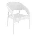 thumbnail image 1 of Compamia Panama Chaise de Salle à Manger de Patio en Résine Aspect Osier avec Accoudoirs, Blanc, 1 of 10
