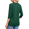 thumbnail image 4 of Amzcrzy Hauts pour Femmes Mode Manches 3/4 Hauts d'Été pour Femmes Couleur Unie Col Rond Hauts de Sortie Décontractés Confortables Hauts de Printemps T-Shirts, 4 of 8