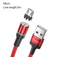 thumbnail image 3 of kurtrusly Essager Téléphone Câble de Charge 360 Degrés Rotation Cordon de Charge Tressé Couche Extérieure, Rouge, 2M, Micro, 3 of 6