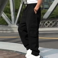 thumbnail image 4 of Dagugfen Cargo Pants for Men Straight Leg Drawstring Elastic Waist Loose Comfy Outdoor Hiking Pants, 4 of 9