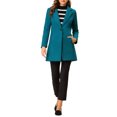 thumbnail image 2 of INSPIRE CHIC Manteau Long Classique pour Femme à Revers Cranté, Manches Longues, P Bleu Lac, 2 of 7