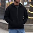 thumbnail image 2 of Fleece Jacket Mens Versatile Long Sleeve Hooded Zipper Fleece Sweatshirt Jacket Hooded Sweatshirt Men, 2 of 9