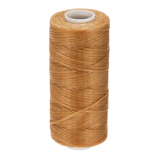 Unique Bargains Light Taupe Polyester Waxed Leather Sewing Thread, 55 Yards
