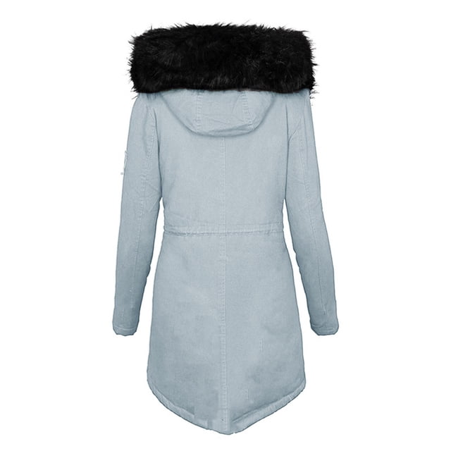 WEIYLL Jackets for Women Fashion Solid Color Plus Velvet Thick Slim Grey Cold Weather Tops Size XL