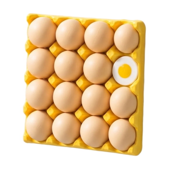 Ensemble de 16 Aimants de Réfrigérateur en Forme d'Oeuf - Aimants Réalistes pour Frigo en Forme d'Oeuf avec Déco de Demi-Oeuf Dur, Mignons Aimants Décoratifs à Thème Nourriture de Cuisine pour Frigo, Armoire en Métal, Tableau Blanc et Casier