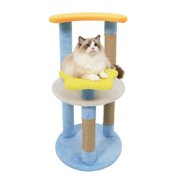 Costway 29" Cute Modern Cat Tree with Star & Moon Shaped Platforms, Jute Scratching Posts Blue