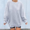 thumbnail image 2 of Penkiiy Chandail pour Femmes Mode Chandail Décontracté à Manches Longues à Col Rond pour Femmes Hauts Blouse Gris Vêtements Y2K, 2 of 4