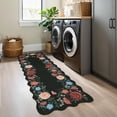 thumbnail image 3 of Garvee 2'x6' Area Rugs Washable Foldable Print Runner Rug, Non-Slip Low Pile Rug Distressed Indoor Floral Rugs for Hallway, Laundry Room Rug, Farmhouse Kitchen Mat, Black, 3 of 8