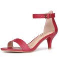 thumbnail image 1 of BLISSFUL STEP Women's Kitten Heel Ankle Strap Open Toe Sandals, 1 of 7
