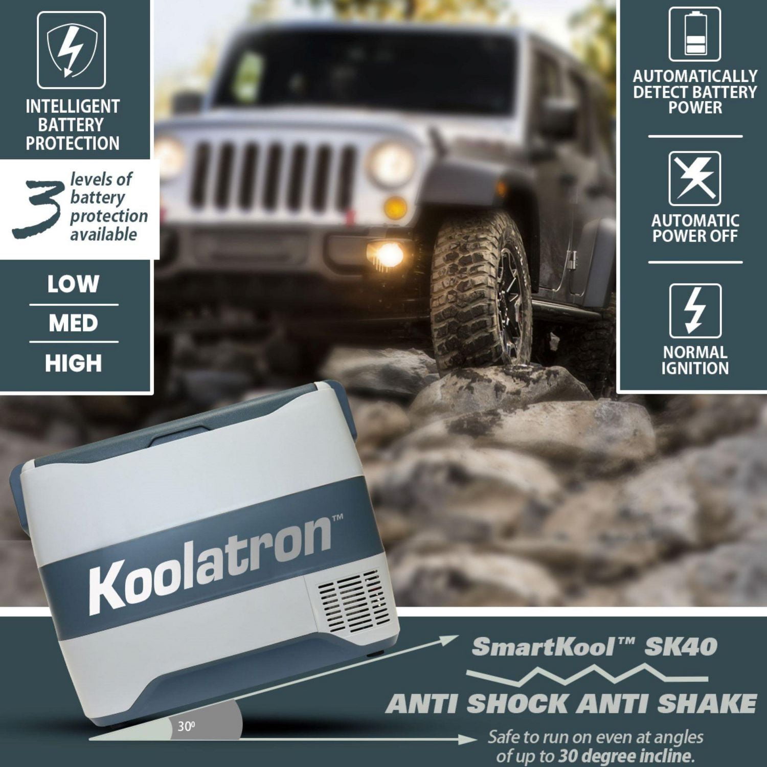 Koolatron SmartKool Refroidisseur Congélateur Portable, 42 Quart (40L), Bluetooth Activé, 12V DC/110V AC pour Voyage, Camping, Voiture, VR, Queue de Partie, BBQ, Hôtel